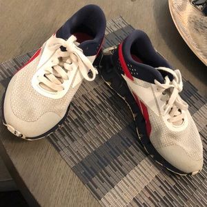 Reebok, White-Blue-Red Sneakers